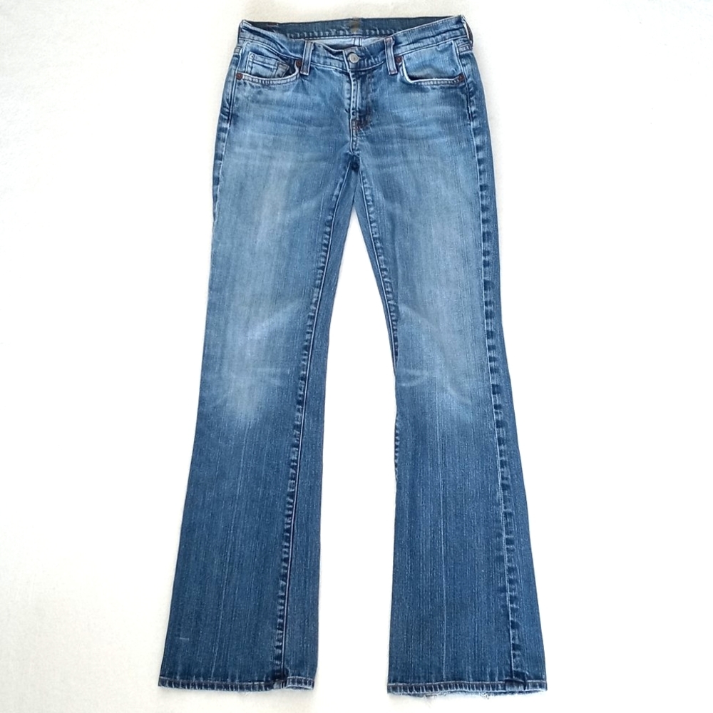 Gorgeous 7 for All Mankind Low Rise Bootcut Denim Jeans 27 (Medium Wash Blue)